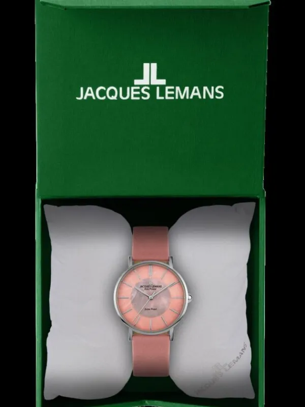 Jacques Lemans Damenuhren-Eco Power Solar Perlmutt Rosa 1-2112C