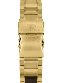 Jacques Lemans Herrenuhren-Eco Power Chrono Holz goldf. 1-2115L