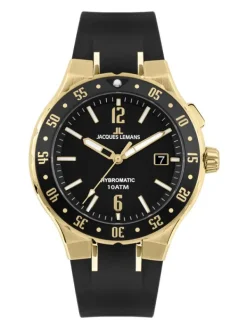 Jacques Lemans Herrenuhren-Hybromatic Autoquarz Schwarz 1-2109E