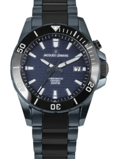 Jacques Lemans Herrenuhren-Hybromatic Ceramic Blau 1-2222B