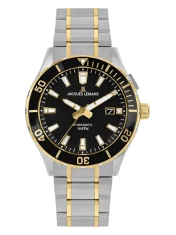 Jacques Lemans Herrenuhren-Hybromatic bicolor Strahlband 1-2131F