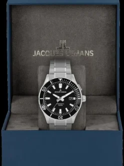 Jacques Lemans Herrenuhren-Hybromatic schwarz Strahlband 1-2131D