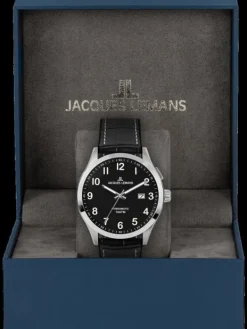 Jacques Lemans Herrenuhren-Hybromatic Schwarz Leder 1-2130D