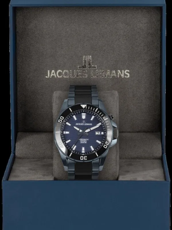 Jacques Lemans Herrenuhren-Hybromatic Ceramic Blau 1-2222B