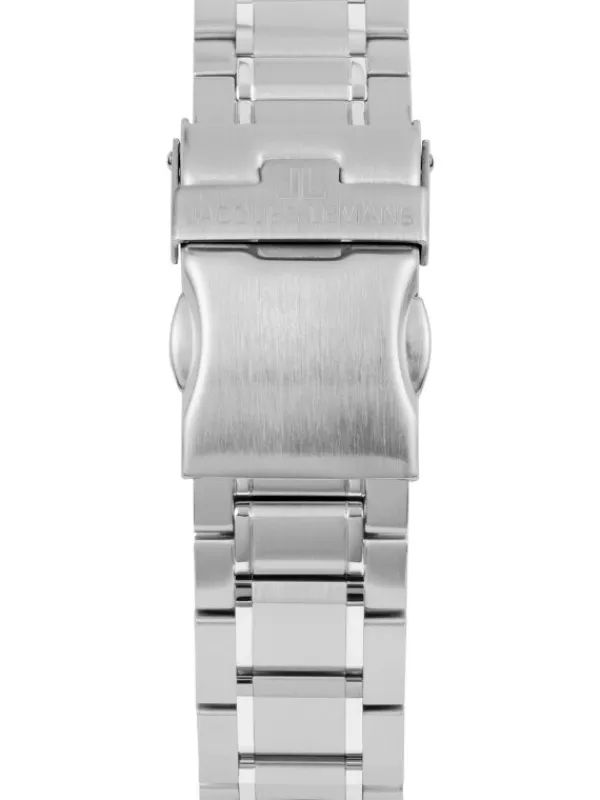 Jacques Lemans Herrenuhren-Hybromatic Blau/Rot Strahlband 1-2131E