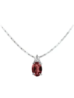 Jacques Lemans Halsketten + Collier-Kette Granat oval SE-C113E