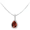 Jacques Lemans Halsketten + Collier-Kette Granat Tropfen Pave SE-C106C