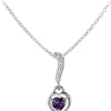 Jacques Lemans Halsketten + Collier-Kette Herz Amethyst SE-C120E