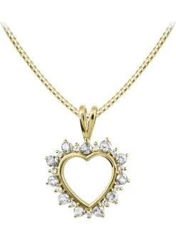 Jacques Lemans Halsketten + Collier-Kette Herz Topas goldf. SE-C110C