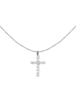Jacques Lemans Halsketten + Collier-Kette Kreuz Topas SE-C103A