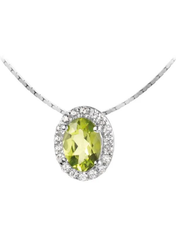Jacques Lemans Halsketten + Collier-Kette Peridot Oval Pave SE-C116B