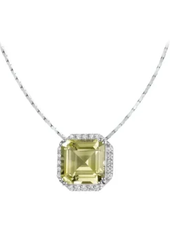 Jacques Lemans Halsketten + Collier-Kette Peridot eckig SE-C104B