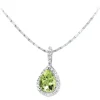 Jacques Lemans Halsketten + Collier-Kette Peridot Tropfen Pave SE-C106B