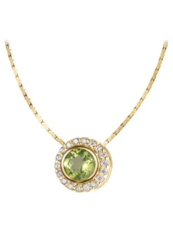 Jacques Lemans Halsketten + Collier-Kette Peridot Pave SE-C105J
