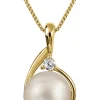 Jacques Lemans Halsketten + Collier-Kette Perle goldf. SE-C119B