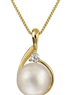 Jacques Lemans Halsketten + Collier-Kette Perle goldf. SE-C119B