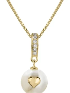Jacques Lemans Halsketten + Collier-Kette Perle Herz SE-C177H