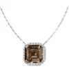 Jacques Lemans Halsketten + Collier-Kette Rauchquarz eckig SE-C104E