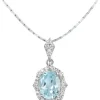 Jacques Lemans Halsketten + Collier-Kette Topas Blau Geschwungen Pave SE-C115B