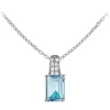 Jacques Lemans Halsketten + Collier-Kette Topas Blau Beguette SE-C114C