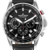 Jacques Lemans Herrenuhren-Liverpool Chrono schwarz Leder 1-2099A
