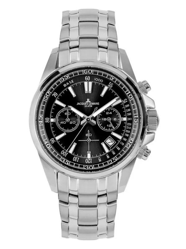 Jacques Lemans Herrenuhren-Liverpool Chrono schwarz 1-2117I