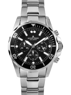 Jacques Lemans Herrenuhren-Liverpool Chrono schwarz 44mm 1-2091F