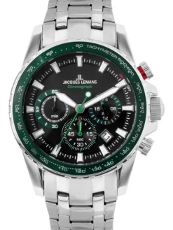 Jacques Lemans Herrenuhren-Liverpool Chrono schwarz grün 1-2099F