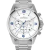 Jacques Lemans Herrenuhren-Liverpool Chrono Weiß Stahlband 1-2118E