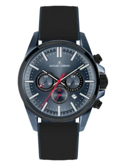 Jacques Lemans Herrenuhren-Liverpool Chrono blau Leder 1-2119C