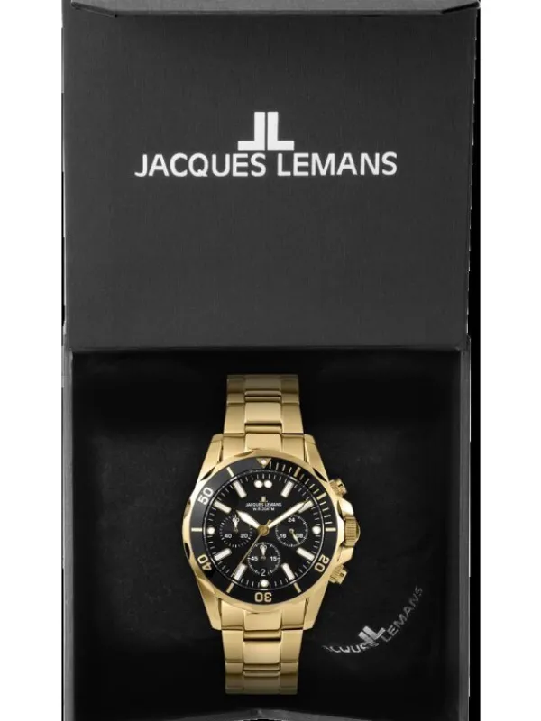 Jacques Lemans Herrenuhren-Liverpool Chrono goldf. 44mm 1-2091J
