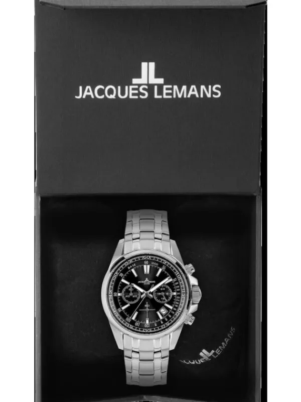 Jacques Lemans Herrenuhren-Liverpool Chrono schwarz 1-2117I