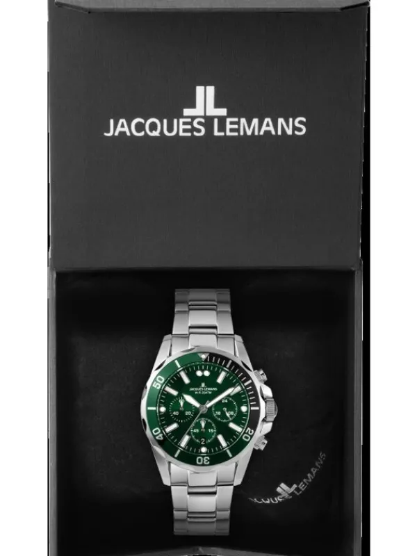 Jacques Lemans Herrenuhren-Liverpool Chrono grün 44mm 1-2091H