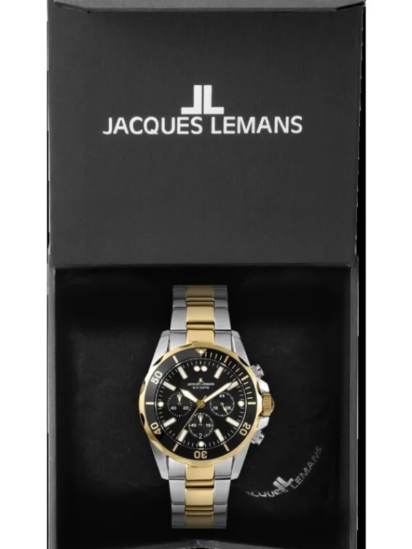 Jacques Lemans Herrenuhren-Liverpool Chrono bicolor 44mm 1-2091I