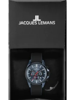 Jacques Lemans Herrenuhren-Liverpool Chrono blau Leder 1-2119C