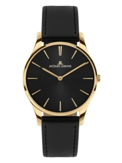 Jacques Lemans Damenuhren-London 30mm schw. goldf. 1-2123E
