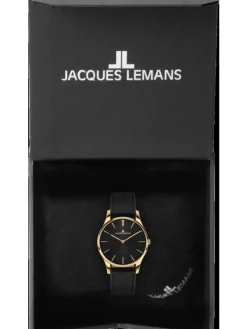 Jacques Lemans Damenuhren-London 30mm schw. goldf. 1-2123E