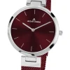 Jacques Lemans Damenuhren-Milano 34 rotes Band 1-2110I