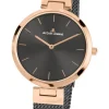 Jacques Lemans Damenuhren-Milano 34mm grau roség. 1-2110J