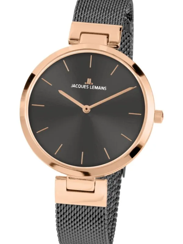 Jacques Lemans Damenuhren-Milano 34mm grau roség. 1-2110J