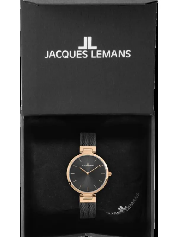 Jacques Lemans Damenuhren-Milano 34mm grau roség. 1-2110J