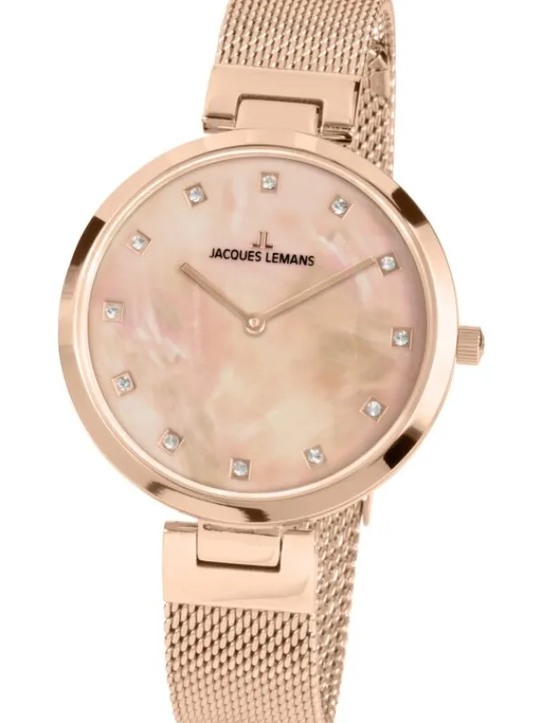 Jacques Lemans Damenuhren-Milano Perlmutt 36mm roségoldf. 1-2001H