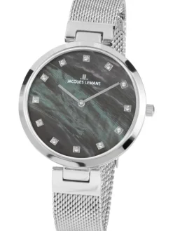 Jacques Lemans Damenuhren-Milano Perlmutt dunkel 36mm 1-2001J