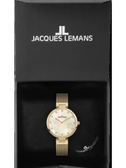 Jacques Lemans Damenuhren-Milano Perlmutt 36mm goldf. 1-2001D