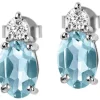 Jacques Lemans Ohrschmuck-Ohrstecker Topas Blau Oval SE-O113C