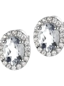 Jacques Lemans Ohrschmuck-Ohrstecker Topas Oval Pave SE-O116A