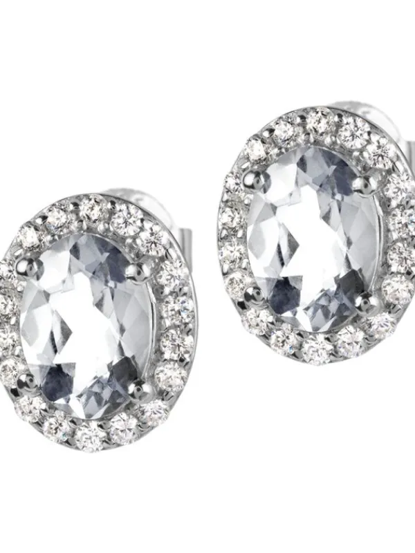 Jacques Lemans Ohrschmuck-Ohrstecker Topas Oval Pave SE-O116A