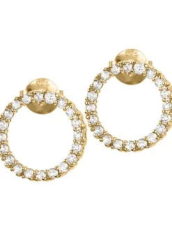 Jacques Lemans Ohrschmuck-Ohrstecker Topas Ring goldf. SE-O121E