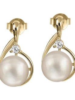 Jacques Lemans Ohrschmuck-Ohrstecker Perle goldf. SE-O119B