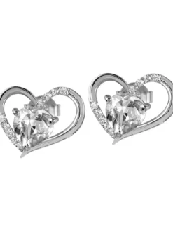 Jacques Lemans Ohrschmuck-Ohrstecker Herz Topas SE-O118A